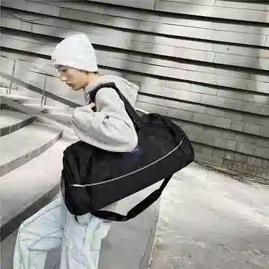 醇龙 干湿分离多用简约休闲 尼龙 旅行包 男女同款情侣款 卡其/黄/红/黑/粉/绿/蓝