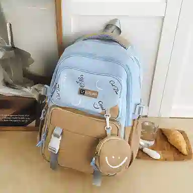 醇龙 书包初高中生大容量百搭背包学生拼接电脑旅行 尼龙 双肩包 男女同款情侣款 多色