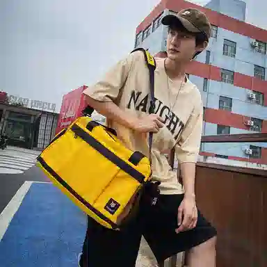 醇龙 中性风休闲简约短途旅游时尚百搭 尼龙 旅行包 常规 男女同款情侣款 黑/红/黄/卡其/青绿/军绿/粉