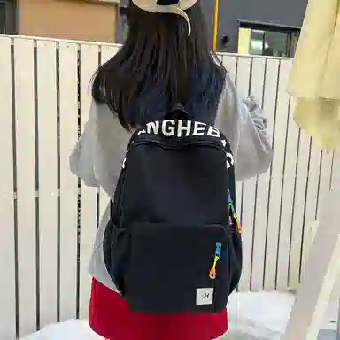 醇龙 学生复古韩版撞色大容量 牛津布 双肩包 常规 男女同款情侣款 藏蓝黄/灰/黑/玫粉蓝/浅粉