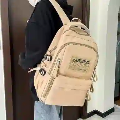 醇龙 初中高中生大容量轻便耐脏学生旅行 双肩包 男女同款情侣款 尼龙 多色