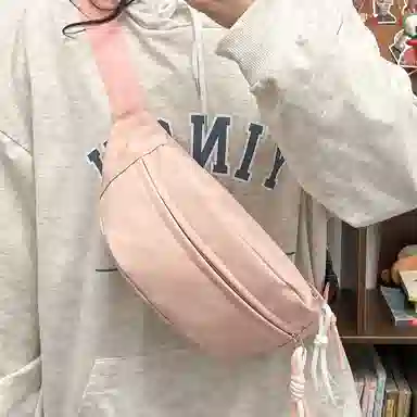 醇龙 运动潮流纯色 尼龙 单肩包腰包小挎包斜挎包胸包 男女同款情侣款 黄/绿/白/黑/粉