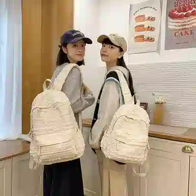 醇龙 大学生初高中百搭旅行轻便通勤包 泡泡料 双肩包 女款 多色