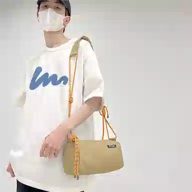 醇龙 休闲防水通勤包 超纤面料 单肩包 常规 男女同款情侣款 白色/黑色/卡其色/绿色