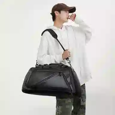 醇龙 休闲防水多功能干湿分离 尼龙布 旅行包 常规 男女同款情侣款 黑