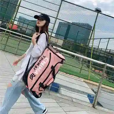 醇龙 小众休闲简约多功能短途旅游时尚百搭 尼龙 旅行包 男女同款情侣款 粉/玫红/卡其/黄/黑/绿