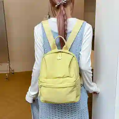 醇龙 古着感纯色防水电脑登山背包 尼龙 双肩包 男女同款情侣款 多色