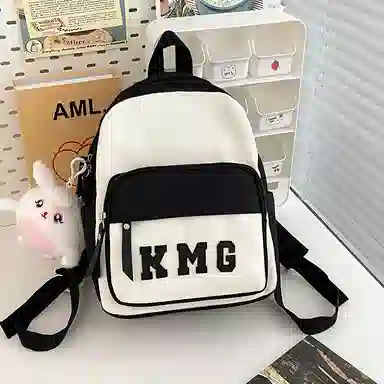 醇龙 撞色字母出游旅行韩系学院风轻便 尼龙 双肩包 常规 粉/蓝/黑/黄/绿