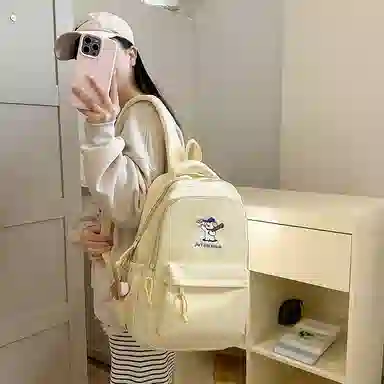 醇龙 可爱书包大容量学院风休闲旅行背包 尼龙 双肩包 常规 女款 多色