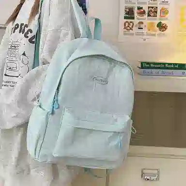 醇龙 轻便简约纯色背包休闲百搭大学生 尼龙 双肩包 男女同款情侣款 多色