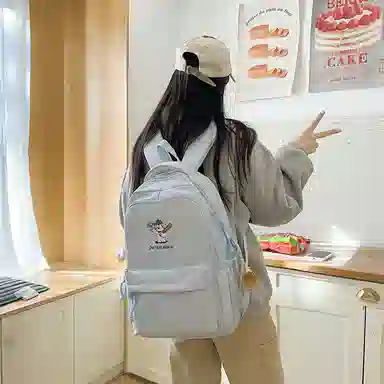 醇龙 可爱书包大容量学院风休闲旅行背包 尼龙 双肩包 常规 女款 多色