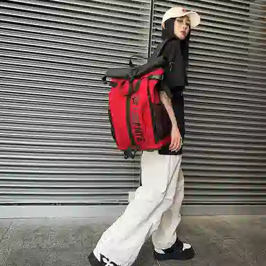 醇龙 休闲百搭潮牌运动 牛津布 双肩包 男女同款情侣款 深灰/浅灰/黑/红