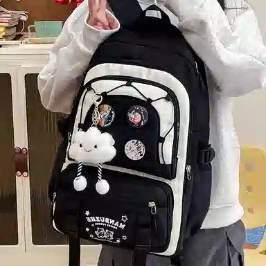 醇龙 可爱高中生初中生学生女大学生休闲旅游轻便电脑背包 帆布 双肩包 常规 女款 多色