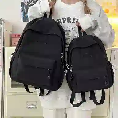 醇龙 轻便简约纯色背包休闲百搭大学生 尼龙 双肩包 男女同款情侣款 多色