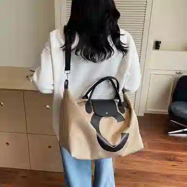 醇龙 休闲高级感通勤 尼龙 单肩包手提包 常规 男女同款情侣款 黑色/卡其