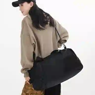 醇龙 简约纯色多功能 牛津布/网 旅行包 男女同款情侣款 黑