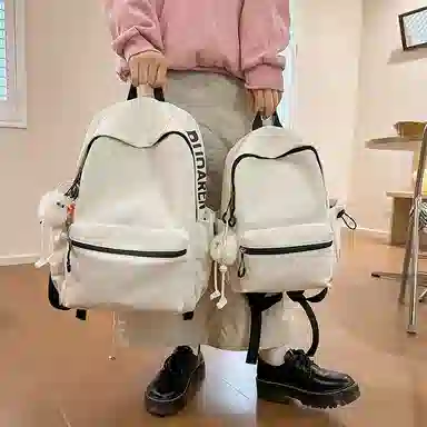 醇龙 纯色简约大学生时尚旅行高中学生 尼龙 双肩包 男女同款情侣款 多色