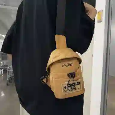 醇龙 休闲潮流 尼龙 胸包 常规 男女同款情侣款 黑色/米白色/红色/卡其色/灰色