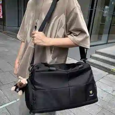 醇龙 大容量干湿分离时尚 尼龙 单肩包 男女同款情侣款 黑/红/黄/卡其/青绿/军绿/粉