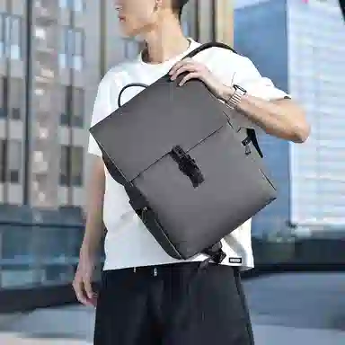 醇龙 外出通勤时尚电脑背包商务休闲大容量简约学生背包 耐磨面料 双肩包 男款 多色