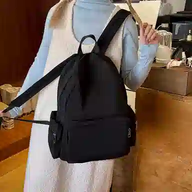 醇龙 韩版纯色简约轻便 尼龙布 双肩包 常规 男女同款情侣款 多色