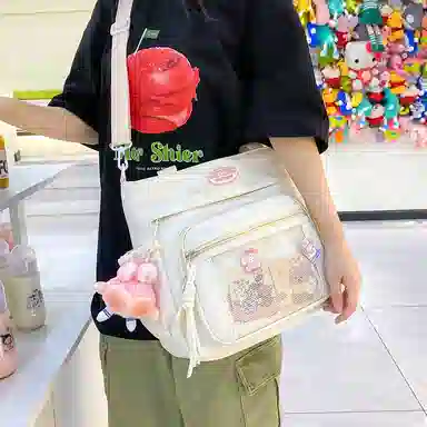 醇龙 百搭简约休闲 尼龙 单肩包 常规 男女同款情侣款 蓝/黑/粉/白