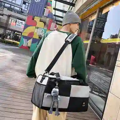 醇龙 大容量短途旅行干湿分离多用 牛津布 单肩包 男女同款情侣款 黑/青绿/蓝/灰/粉/紫/黄/红/白