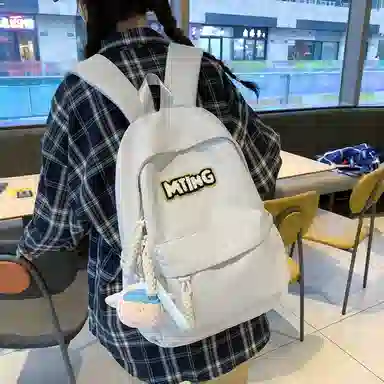 醇龙 高颜值书包小众大容量大学生初中高中韩系可爱简约背包 尼龙 双肩包 女款 多色