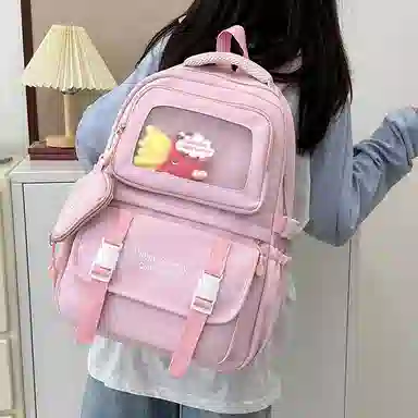 醇龙 尼龙男女通用多色书包小众设计尼龙高颜值日系学生书包大容量纯色旅行双肩包