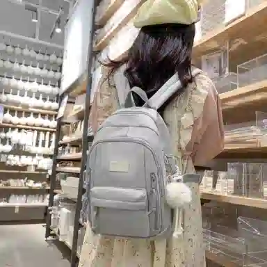 醇龙  尼龙男女通用多色书包大容量学生轻便减负护脊高颜值背包纯色多口袋双肩包