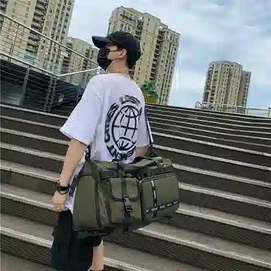 醇龙 多功能干湿分离简约短途旅游时尚百搭 尼龙 旅行包 男女同款情侣款 黑/粉/黄/绿/卡其/牛仔蓝