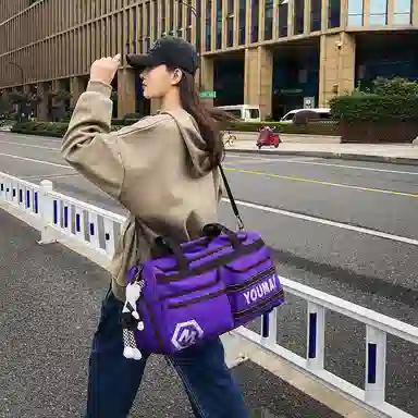 醇龙 中性风休闲简约旅游时尚百搭多功能 尼龙布 旅行包 男女同款情侣款 黑/黄/紫/红/灰/青绿/粉