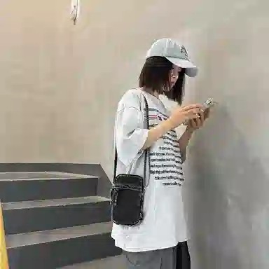 醇龙  男女通用多色质感斜挎小包包迷你单肩包复古设计感牛仔布手机包