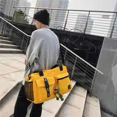 醇龙 大容量干湿分离短途多口袋 尼龙 单肩旅行包 常规 男女同款情侣款 黑/红/卡其/粉 /黄/绿