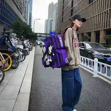 醇龙 中性风休闲简约旅游时尚百搭多功能 尼龙布 旅行包 男女同款情侣款 黑/黄/紫/红/灰/青绿/粉