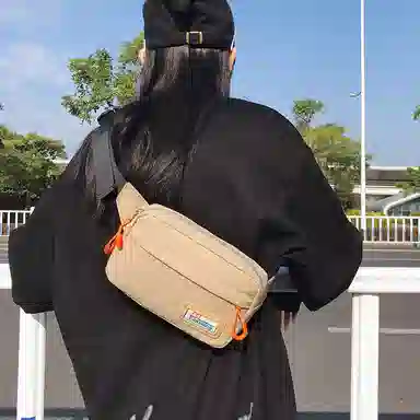 醇龙 休闲百搭潮流 尼龙 胸包 常规 男女同款情侣款 白色/棕色/黑色/卡其色