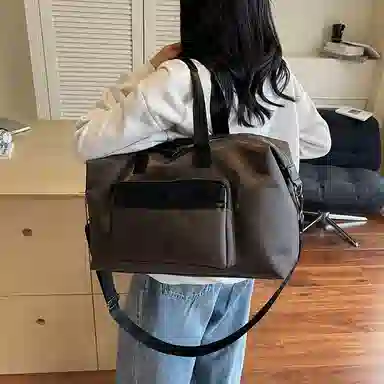 醇龙 百搭手提包运动健身收纳包单肩斜挎包 尼龙 旅行包 男女同款情侣款 多色