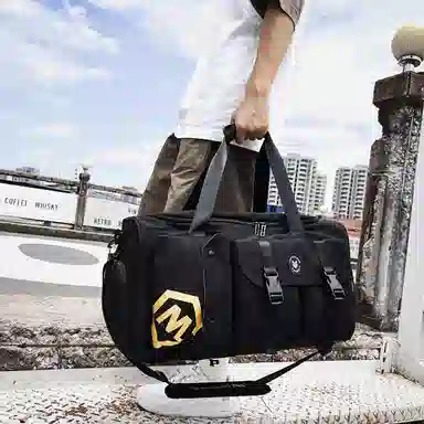 醇龙 休闲简约多功能干湿分离旅游时尚百搭 牛津复合布 旅行包 常规 男女同款情侣款 黑/卡其/红/粉/紫/黄/青绿/牛仔蓝/军绿