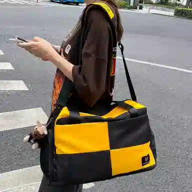 醇龙 大容量干湿分离时尚 尼龙 单肩包 男女同款情侣款 黑/红/黄/卡其/青绿/军绿/粉