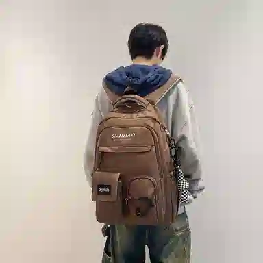 醇龙 工装包轻便时尚潮流大容量初高中休闲旅行背包 尼龙 双肩包 男女同款情侣款 多色