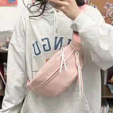 醇龙 运动潮流纯色 尼龙 单肩包腰包小挎包斜挎包胸包 男女同款情侣款 黄/绿/白/黑/粉