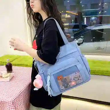 醇龙 百搭简约休闲 尼龙 单肩包 常规 男女同款情侣款 蓝/黑/粉/白