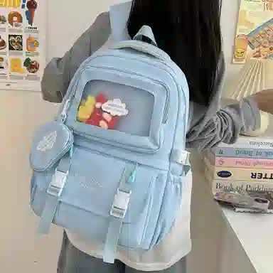 醇龙 尼龙男女通用多色书包小众设计尼龙高颜值日系学生书包大容量纯色旅行双肩包