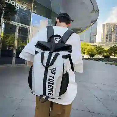 醇龙 休闲百搭潮牌运动 牛津布 双肩包 男女同款情侣款 深灰/浅灰/黑/红