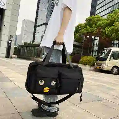 醇龙 大容量干湿分离时尚休闲 尼龙布 单肩包 男女同款情侣款 黑/青绿/黄/蓝/军绿/粉/卡其