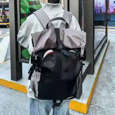 醇龙 时尚简约外出旅行百搭轻便 尼龙 双肩包 男女同款情侣款 多色