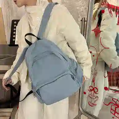 醇龙 韩版纯色简约轻便 尼龙布 双肩包 常规 男女同款情侣款 多色