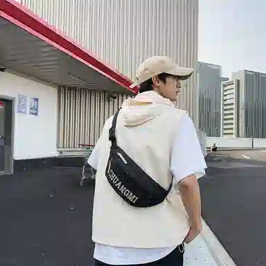 醇龙 背包骑行运动斜挎包休闲腰包 牛仔布 胸包 男女同款情侣款