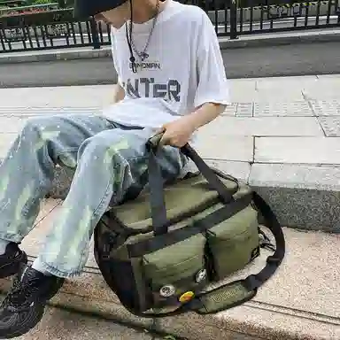 醇龙 大容量干湿分离时尚休闲 尼龙布 单肩包 男女同款情侣款 黑/青绿/黄/蓝/军绿/粉/卡其