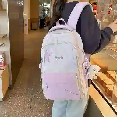 醇龙 日系大容量书包森系高中大学生初中生校园百搭小清新 尼龙 双肩包 男女同款情侣款 多色